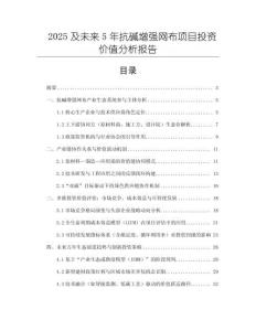 2025及未來(lái)5年抗堿增強(qiáng)網(wǎng)布項(xiàng)目投資價(jià)值分析報(bào)告