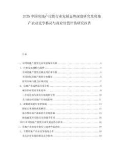 2025中國房地產(chǎn)投資行業(yè)發(fā)展態(tài)勢深度研究及房地產(chǎn)企業(yè)競爭格局與商業(yè)價值評估研究報告
