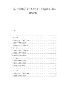 2025中西部地區(qū)礦產(chǎn)勘探開(kāi)發(fā)行業(yè)市場(chǎng)現(xiàn)狀分析及投資評(píng)估