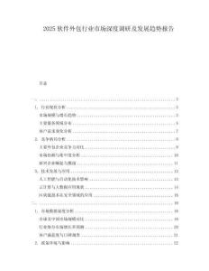 2025软件外包行业市场深度调研及发展趋势报告