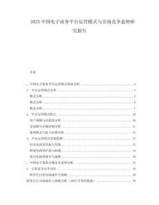 2025中国电子商务平台运营模式与市场竞争态势研究报告