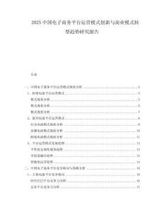 2025中国电子商务平台运营模式创新与商业模式转型趋势研究报告