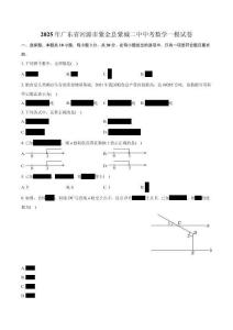 2025年廣東省河源市紫金縣紫城第二中學(xué)九年級中考數(shù)學(xué)一模試卷（含答案）