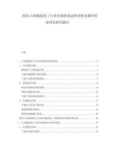 2025山西煤炭化工行業(yè)市場(chǎng)供需態(tài)勢(shì)分析及循環(huán)經(jīng)濟(jì)評(píng)估研究報(bào)告