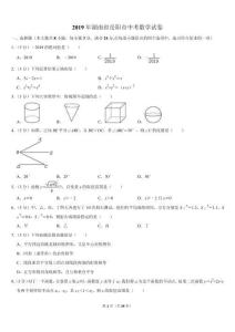 2019湖南省岳陽市中考數(shù)學(xué)試卷(Word版，含解析）(6)(1)