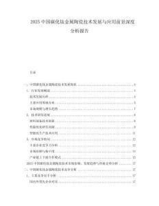 2025中国碳化钛金属陶瓷技术发展与应用前景深度分析报告