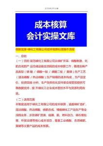 做账实操-磷化工有限公司成本核算SOP