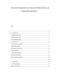 2025软件外包服务行业开发项目管理技术应用与客户满意度研究深度报告