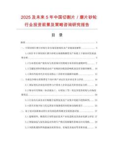 2025及未来5年中国切割片／磨片砂轮行业投资前景及策略咨询研究报告