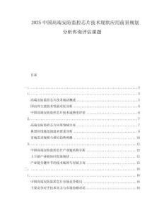 2025中國高端安防監(jiān)控芯片技術(shù)現(xiàn)狀應(yīng)用前景規(guī)劃分析咨詢評(píng)估課題