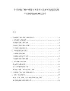 中國智能手機(jī)產(chǎn)業(yè)鏈?zhǔn)袌龇睒s深度解析及發(fā)展趨勢與商業(yè)價(jià)值評估研究報(bào)告