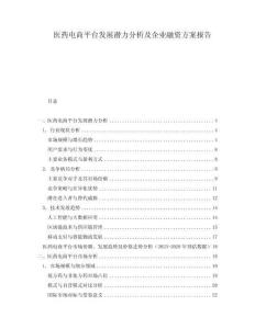 医药电商平台发展潜力分析及企业融资方案报告