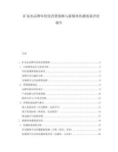 礦泉水品牌年輕化營銷策略與新媒體傳播效果評估報(bào)告