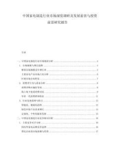 中國家電制造行業市場深度調研及發展前景與投資前景研究報告