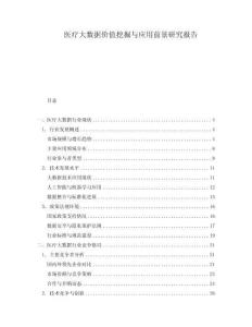 醫(yī)療大數(shù)據(jù)價(jià)值挖掘與應(yīng)用前景研究報(bào)告