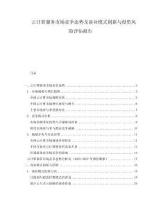 云計算服務(wù)市場競爭態(tài)勢及商業(yè)模式創(chuàng)新與投資風(fēng)險評估報告
