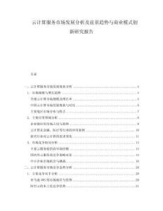 云計算服務(wù)市場發(fā)展分析及前景趨勢與商業(yè)模式創(chuàng)新研究報告
