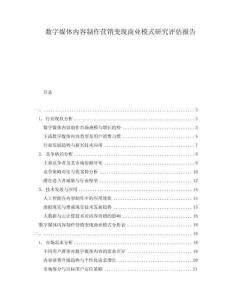 數(shù)字媒體內(nèi)容制作營銷變現(xiàn)商業(yè)模式研究評估報(bào)告