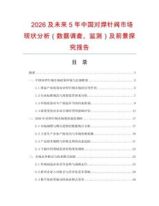 2026及未來5年中國對焊針閥市場現(xiàn)狀分析（數(shù)據(jù)調(diào)查、監(jiān)測）及前景探究報告