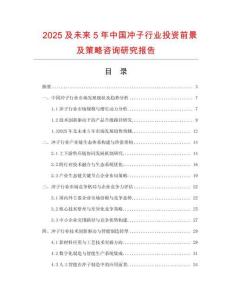 2025及未來5年中國沖子行業投資前景及策略咨詢研究報告
