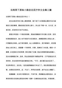 当雨再下那条小路依旧泥泞作文合集三篇