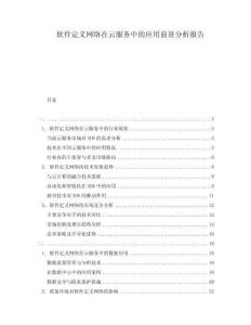 軟件定義網(wǎng)絡(luò)在云服務(wù)中的應(yīng)用前景分析報告