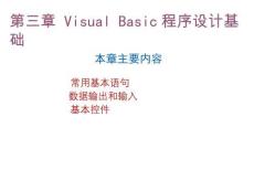 VB資源包第3 章   Visual Basic程序設計基礎