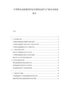 中國鋰電池隔膜材料技術(shù)路線選擇與產(chǎn)能布局規(guī)劃報告