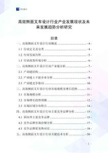 高效側面叉車設計行業產業發展現狀及未來發展趨勢分析研究