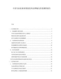 中國(guó)馬拉松賽事贊助飲料品牌曝光價(jià)值測(cè)算報(bào)告