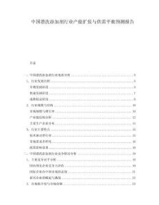 中國漂洗添加劑行業(yè)產能擴張與供需平衡預測報告