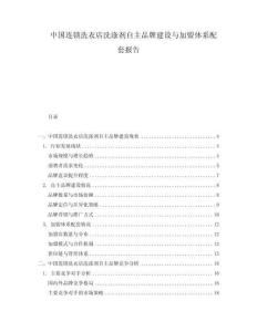 中國連鎖洗衣店洗滌劑自主品牌建設與加盟體系配套報告
