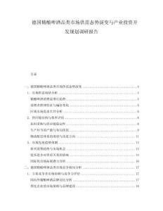 德国精酿啤酒品类市场供需态势演变与产业投资开发规划调研报告