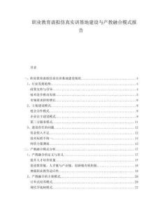 職業教育虛擬仿真實訓基地建設與產教融合模式報告