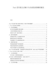 Fast芯片組人才缺口與專業化培養路徑報告