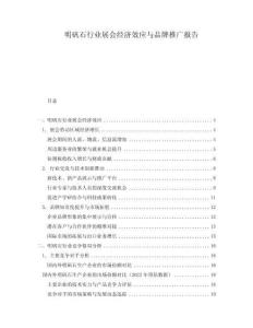 明礬石行業(yè)展會(huì)經(jīng)濟(jì)效應(yīng)與品牌推廣報(bào)告
