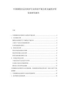 中國(guó)鋼鐵冶金用轉(zhuǎn)爐行業(yè)供需平衡分析及融資評(píng)價(jià)發(fā)展研究報(bào)告