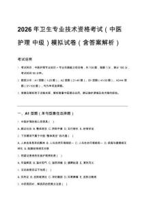 2026年衛生專業技術資格考試（中醫護理 中級）模擬試卷（含答案解析）