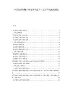 中国智慧灯杆多业务承载能力与运营分成机制报告