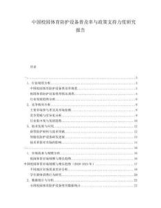 中国校园体育防护设备普及率与政策支持力度研究报告
