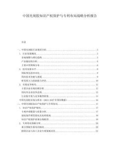 中国光刻胶知识产权保护与专利布局战略分析报告