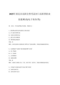 2025年重慶市高職分類考試對口高職類職業(yè)技能測試（電子商務(wù)類）