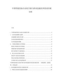 中國焊接設(shè)備自動化升級與職業(yè)技能培訓(xùn)需求匹配分析