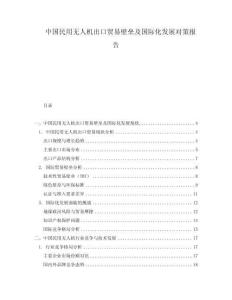 中国民用无人机出口贸易壁垒及国际化发展对策报告
