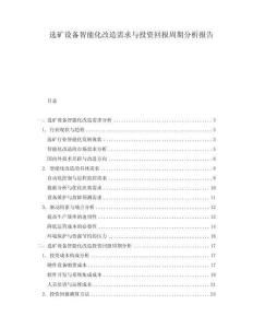 選礦設(shè)備智能化改造需求與投資回報周期分析報告