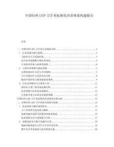 中国妇科LEEP刀手术标准化培训体系构建报告
