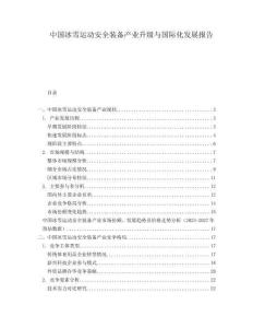 中国冰雪运动安全装备产业升级与国际化发展报告