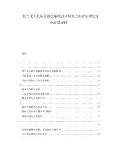 低空無人機應急救援系統(tǒng)技術(shù)研究方案評估規(guī)劃行業(yè)前景探討