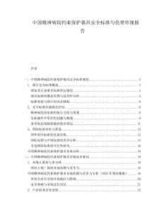 中国精神病院约束保护器具安全标准与伦理审视报告