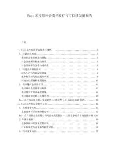 Fast芯片組社會責任履行與可持續(xù)發(fā)展報告